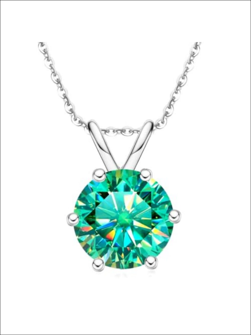 Moissanite Pendant Necklace S925 Silver 18K Platinum Coated Women Gift